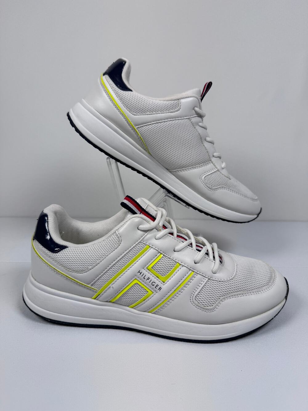 Tommy Hilfiger Womens 9M White Mesh Dad Sneakers Y2K Preppy Retro Athletic Shoes